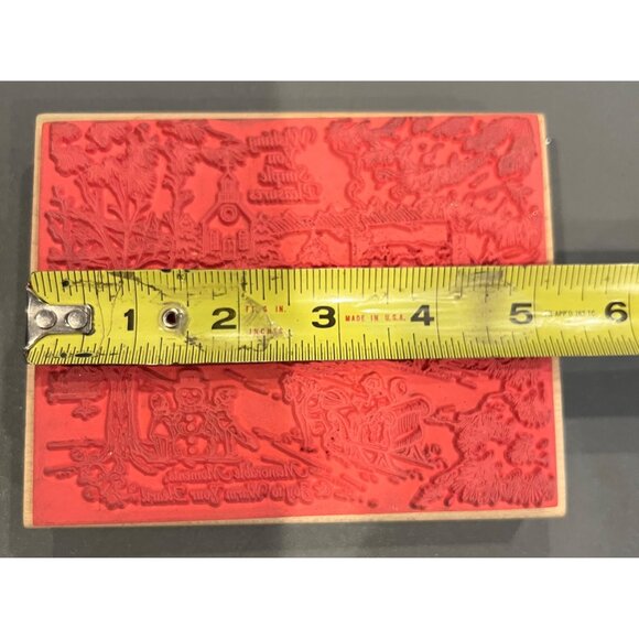 STAMPABILITIES 'Winter Wish' Large Wooden Mounted Rubber Stamp Vintage Christmas - Picture 6 of 7